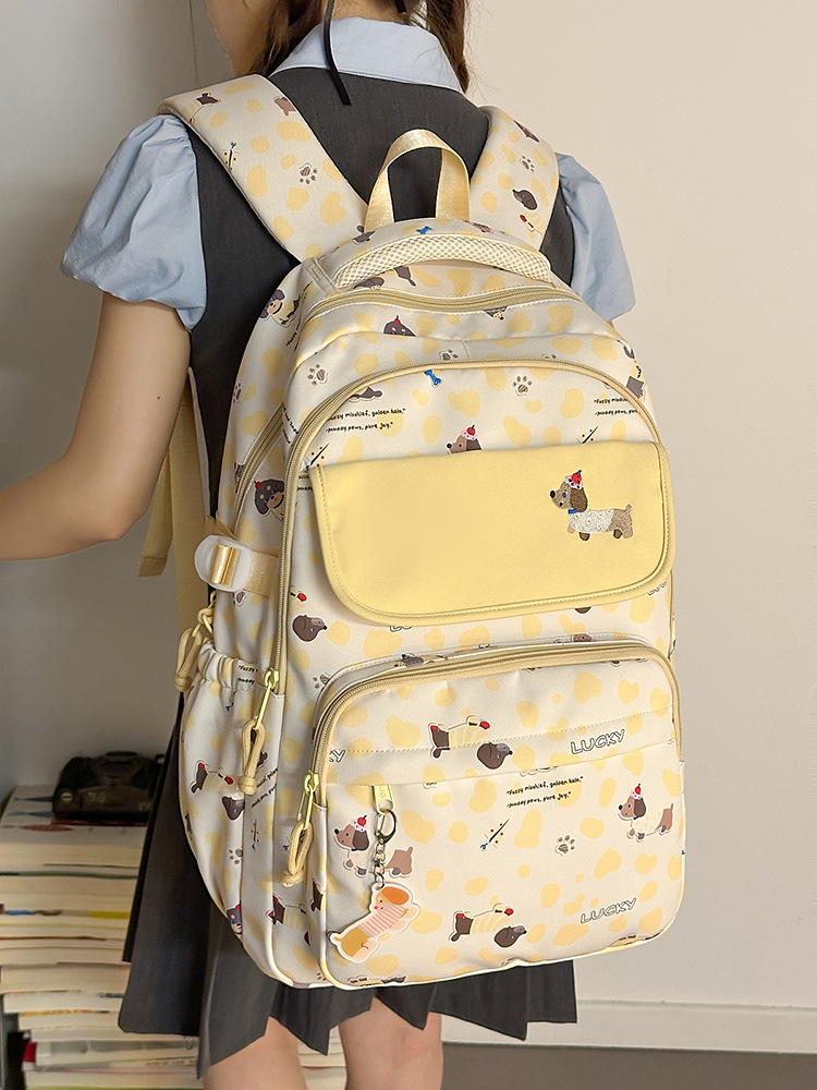 Nueva mochila escolar de alto valor para estudiantes de niña, mochila para estudiantes de secundaria, impresión para estudiantes de primaria, mochila de gran capacidad para estudiantes de secundaria
