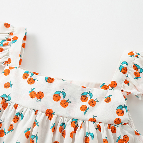 malwee children's dress summer new style European and American small and medium-sized children's fashionable little girl suspender girl's skirt