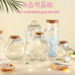 玻璃许愿瓶子木塞贝壳沙子乾燥花储物瓶彩虹瓶漂流空瓶幸运星折纸