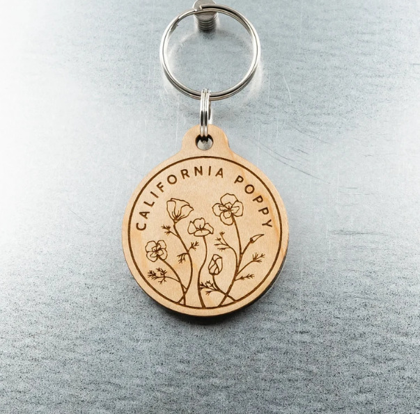 18g Weight Pastoral Solid Color Pu Leather Wood Women's Keychain