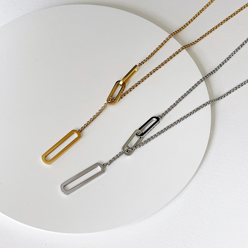 26g Weight Vacuum Plating Gold Plating Process 18K Gold Plated Plating Material Titanium Steel Pendant Material Pendant Necklace Classification Titanium Steel Chain Material 1 Piece Quantity Holiday, Daily Occasion Titanium Steel Material Geometric Pattern Unisex Gender Plating Design Casual, Simple Style Style Titanium Steel 18K Gold Plated Casual Simple Style Plating Geometric Pendant Necklace 5