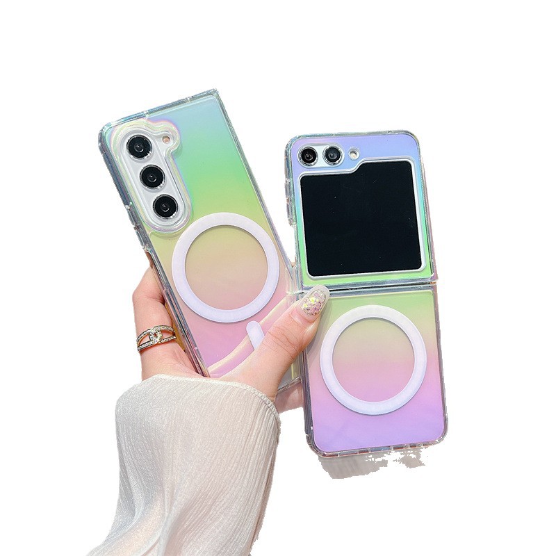 Alta sensibilidad al color aurora Samsung plegable ZFOLD7 caja de succión magnética para ZFLIP7 cubierta ZFOLD5