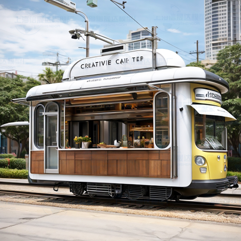 流动美食车 创新文艺城市街头复古美食摆摊车 汉堡炸鸡售卖餐车