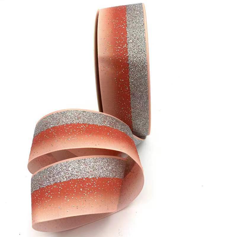 Venta al por mayor 4cm cinta gradiente costilla cinturón polvo de oro barra bandeja hecha a mano cinta de regalo caja de embalaje cinta láser ahora