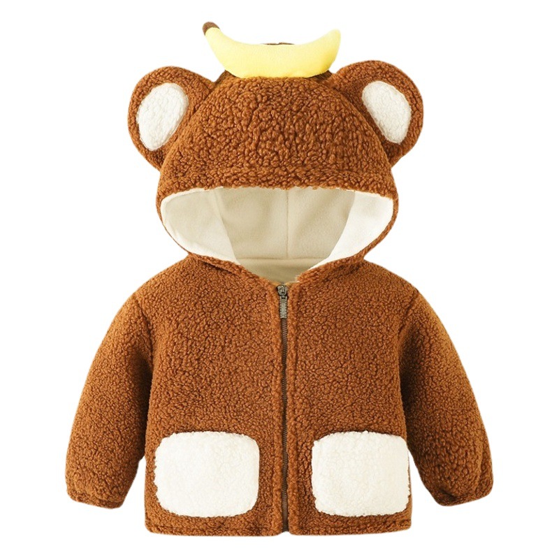 Abrigo para niños abrigo para niños y niñas bebé ropa de otoño e invierno ropa de algodón acolchada con forro polar ropa de bebé cardigan ropa para niños