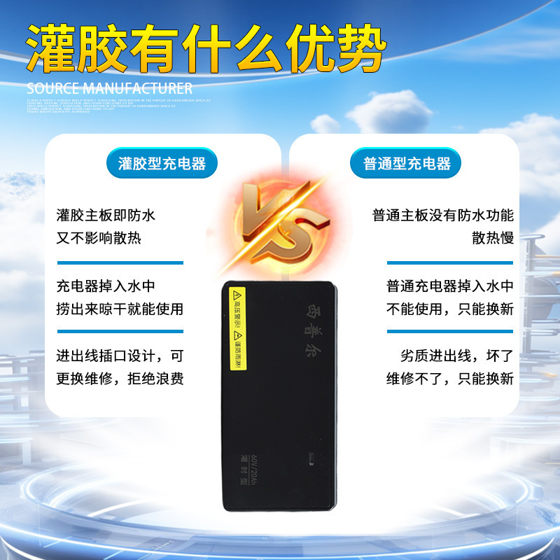 原装西普尔适用于金箭电动车充电器48v12ah60v20ah二针三针72v32A|undefined