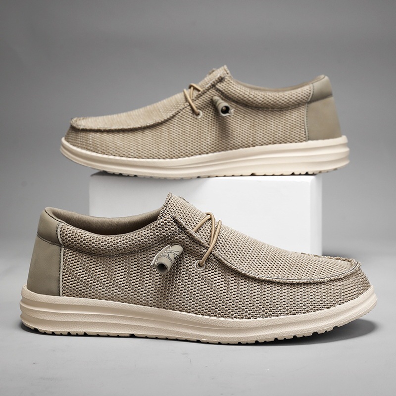 Cross-Border New Large Size Men's Shoes, Trendy Loafers, Casual Ultra-Light Soft Sole Mesh Breathable Slip-Ons, Versatile Sports