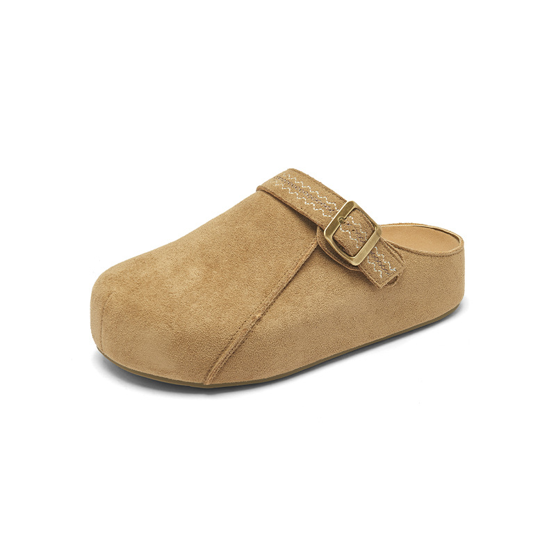 Zapatos de Dengbocken 2026 nueva primavera de un pedazo de zapatillas de fondo grueso perezoso super caliente zapatillas de cabeza media