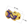 3D hard gold real vacuum -plated pupa bracelet DIY accessories, roads, antiques, money beads cross -border jewelry