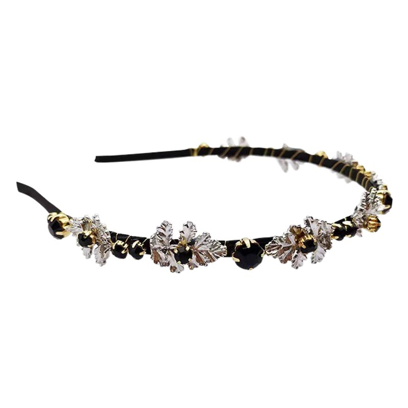 Iu同タイプのカチューシャのレトロな金属の葉の水ドリルのカチューシャ