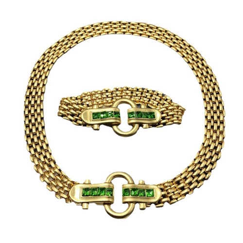 Western medieval diamond-encrusted heavy-duty horseshoe buckle wide chain geometric shape bracelet clavicle chain high-end design jewelry