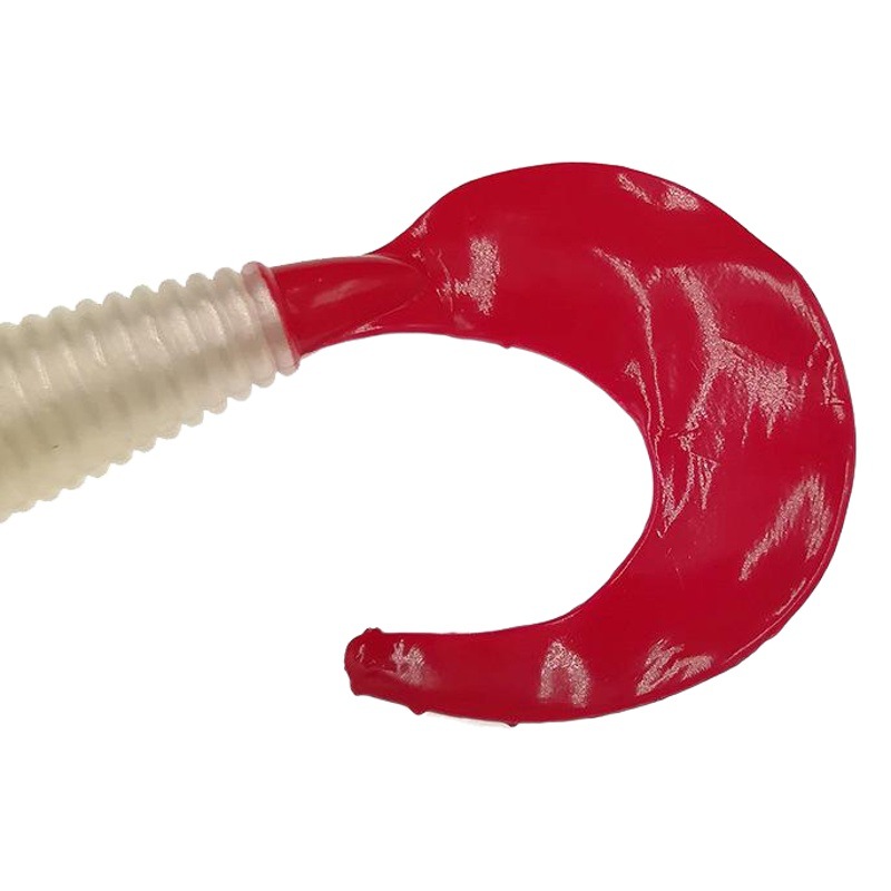 Venta caliente transfronteriza pesca rodando cola Luya cebo suave gusano suave rodando cola gusano abalorios bajo luminoso biónico falso cebo Luya cebo