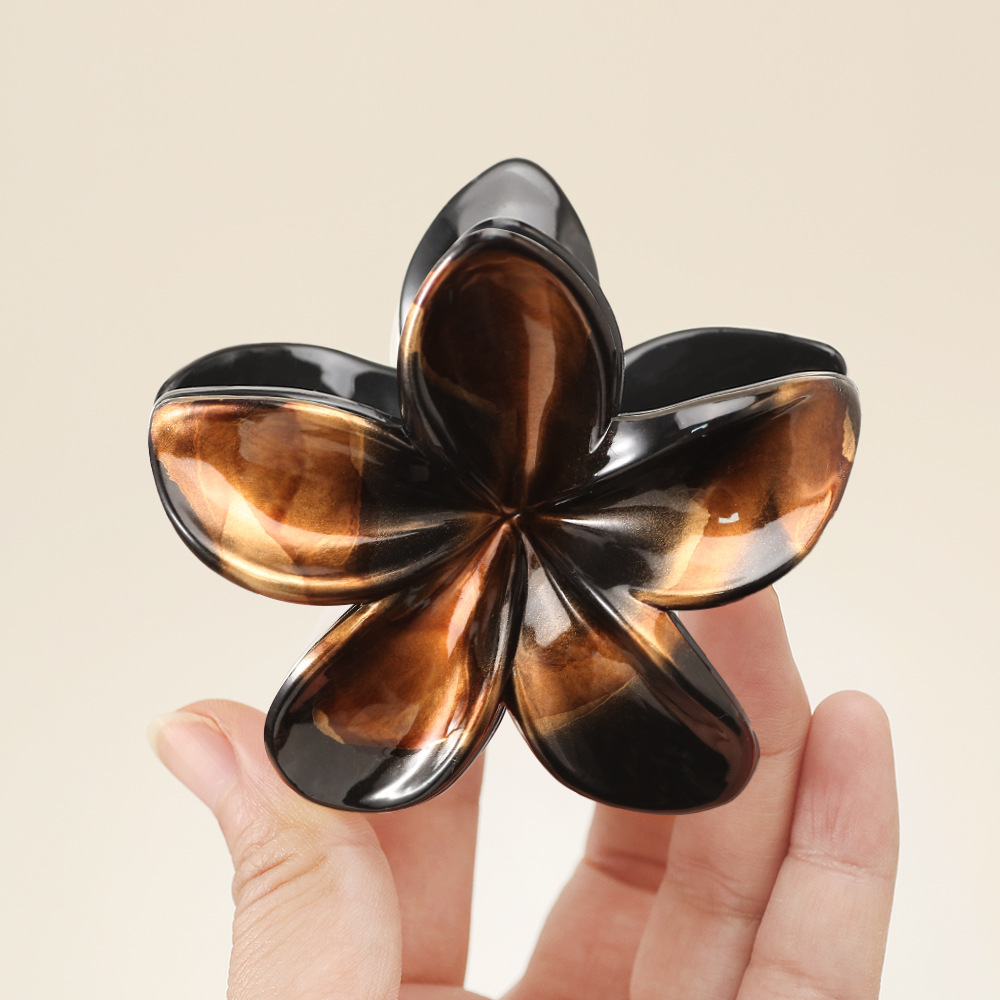 Flor de huevo transfronterizo horquilla trasera cabeza updo clip de pelo clip de tiburón de alto grado negro gradiente tocado accesorios para el cabello