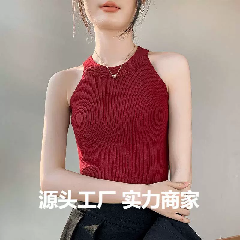Summer short knitted vest sleevless, lifting effect, french style