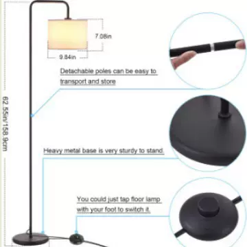 跨境简约单头七字型布罩落地灯北欧美时尚温馨可移动室内照明