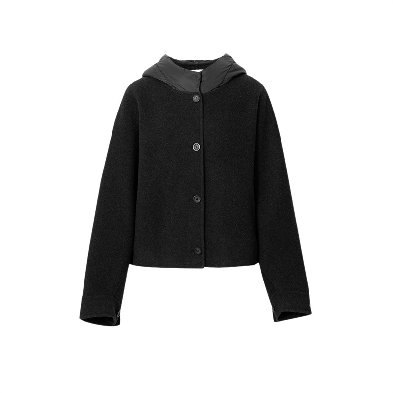 【9/12上新】MM麦家羊绒羊毛连帽短款毛呢外套商场同款25秋冬新款