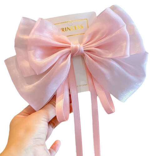 Extra-large ribbon, fairy butterfly bow hair clip for girls, floating ribbon hair clip, high-end children's hair accessory, hair decoration