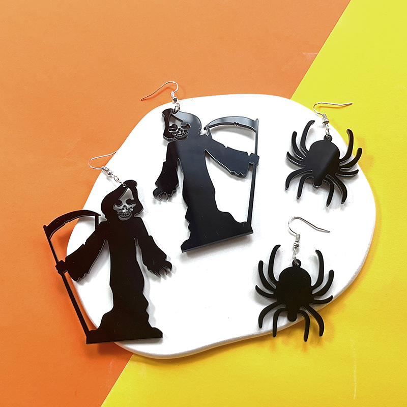 1 Pair Quantity 1 Pair Streetwear Halloween Pattern Geometric Arylic Drop Earrings