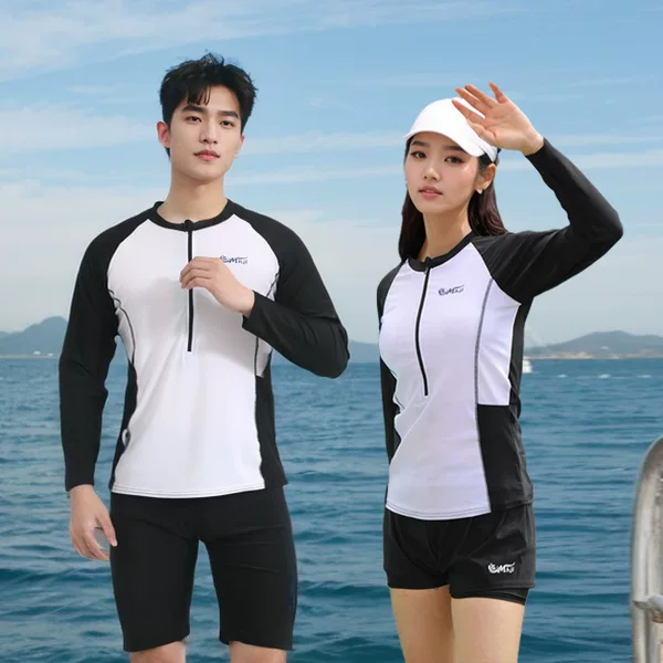 South Korea Diving Suit Women's Split Sun-proof Long-sleeved Trunks Swimsuit Men's Conservative Quick-drying Couple's Snorkeling Surf Jellyfish Suit
