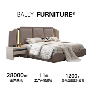 跨境出口双人床定制 Кровать 高档奢华别墅豪宅宽屏床bed
