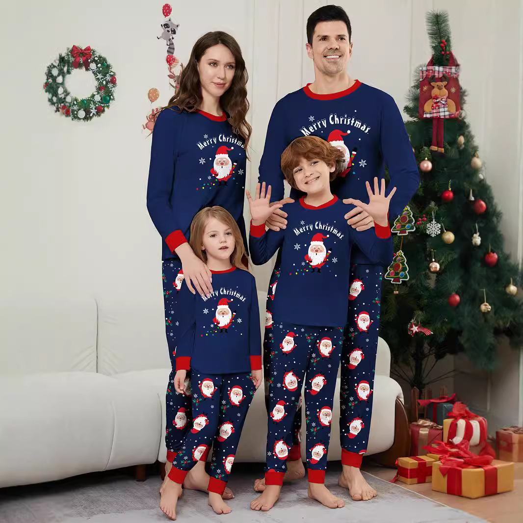 Božična pisma Božička Snowflake Christmas Family suit potiskana pižama za domače oblačila_voghion.com