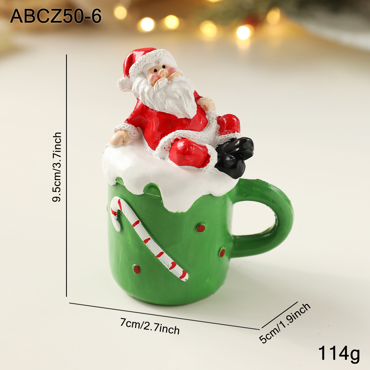 Taza de resina navideña Anciano Muñeco de nieve Hombre de jengibre Artesanía Decoraciones de escritorio Decoraciones navideñas Regalos creativos