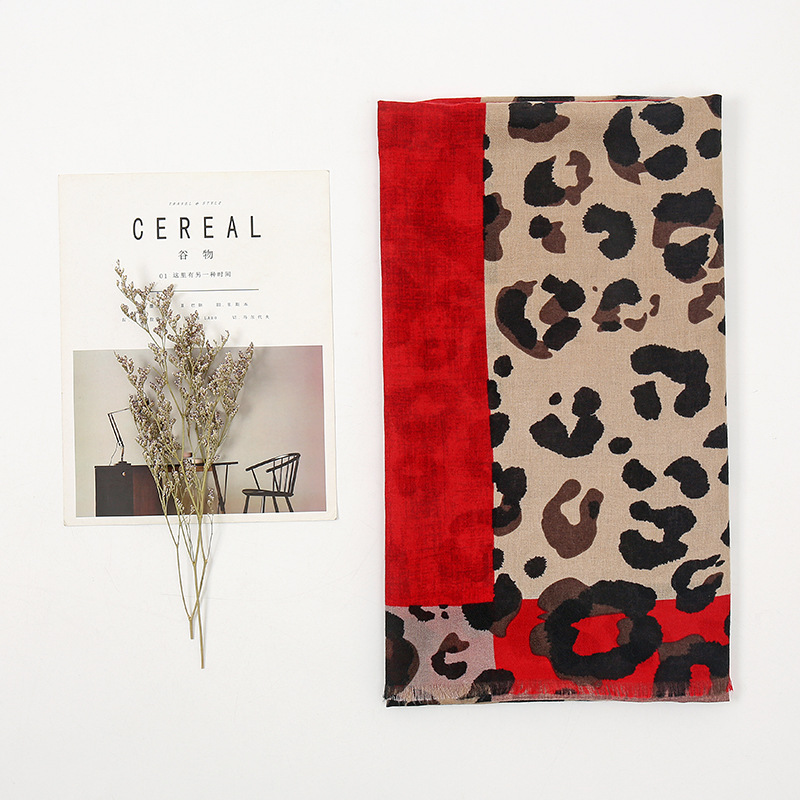 Women'S Gender Women's Fashion Leopard Cotton Printing Winter Scarves