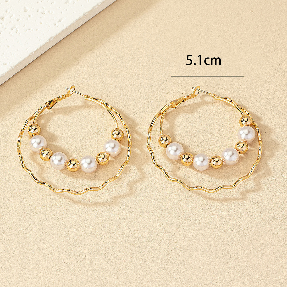 1 Pair Quantity Holiday, Shopping Occasion Imitation Pearl, Alloy Material 1 Pair Lady Geometric Plating Imitation Pearl Alloy Earrings