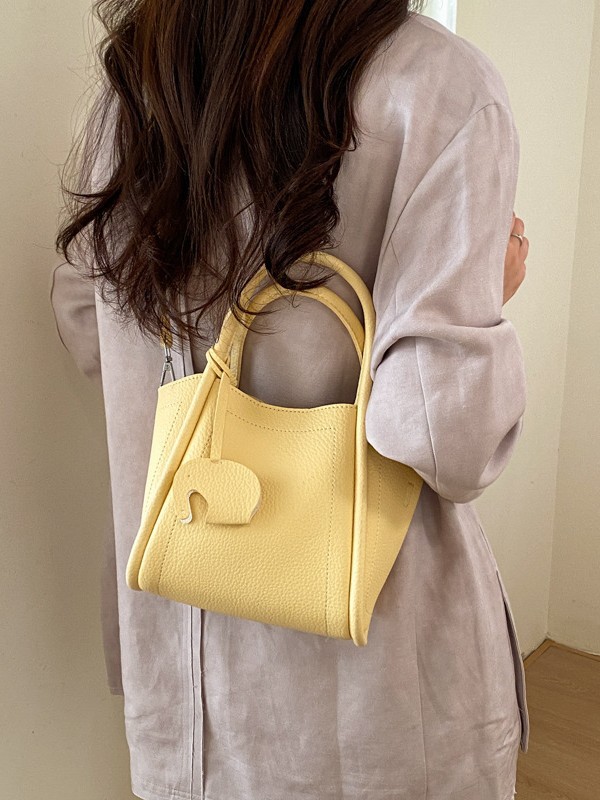 Bolso para mujeres 2026 nuevo estilo de moda bolso de cubo portátil de alta calidad lichi patrón popular lujo ligero mochila casual
