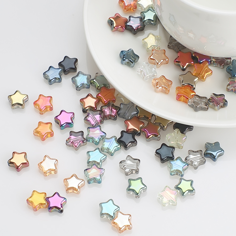 100 PCS/Package Diameter 8mm Hole 1~1.9mm Glass Star Beads display picture 2
