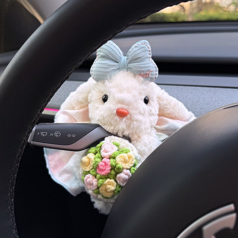 Car Interior Decorations for Women, High-End Car Wiper Dolls, Turn Signal Lights, Creative and Cute Gear Shift Decorations