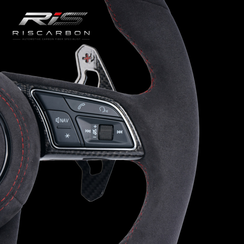 Suede leather steering wheel with LED lights compatible with Volkswagen Audi Golf MK7/MK7.5 GTI/R B8A7B9