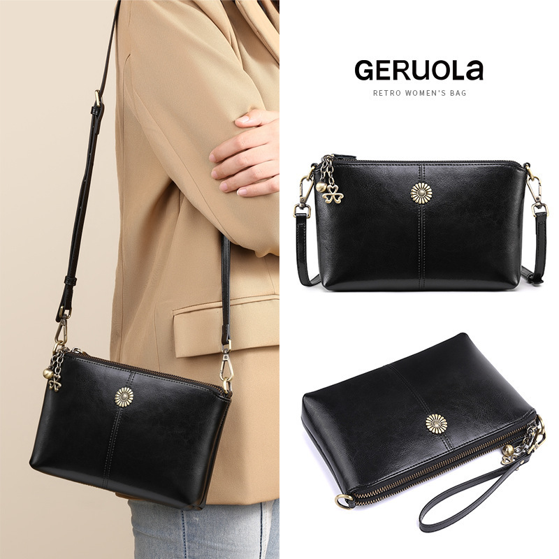 Bolsos para mujer bags nuevo bolso de mensajero de un solo hombro cuero suave de la madre de cuero bolso pequeño bolso de teléfono negro de todo fósforo