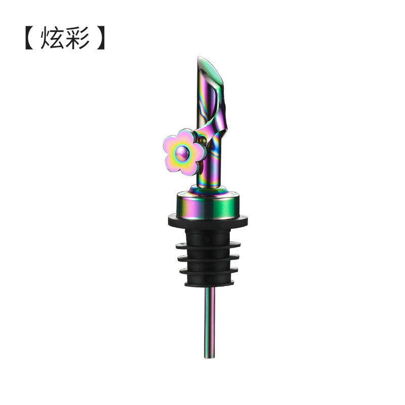 304 de acero inoxidable de apertura y cierre automático vertedor de vino aceite vertido aceite olla boquilla de aceite tapón de la botella de aceite salsa de soja vinagre tapón de la botella tapón del vino Flor del ciruelo