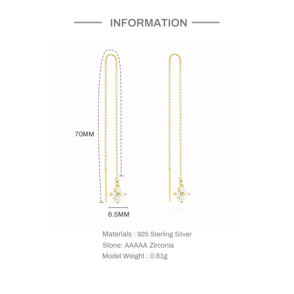 10g Weight Drop Earrings Classification 1 Pair Quantity Casual, Daily Occasion 925 Sterling Silver Material Geometric, Solid Color Pattern Women's Gender Plating Design Simple Style Style 1 Pair 925 Sterling Silver Geometric Solid Color Drop Earrings 2