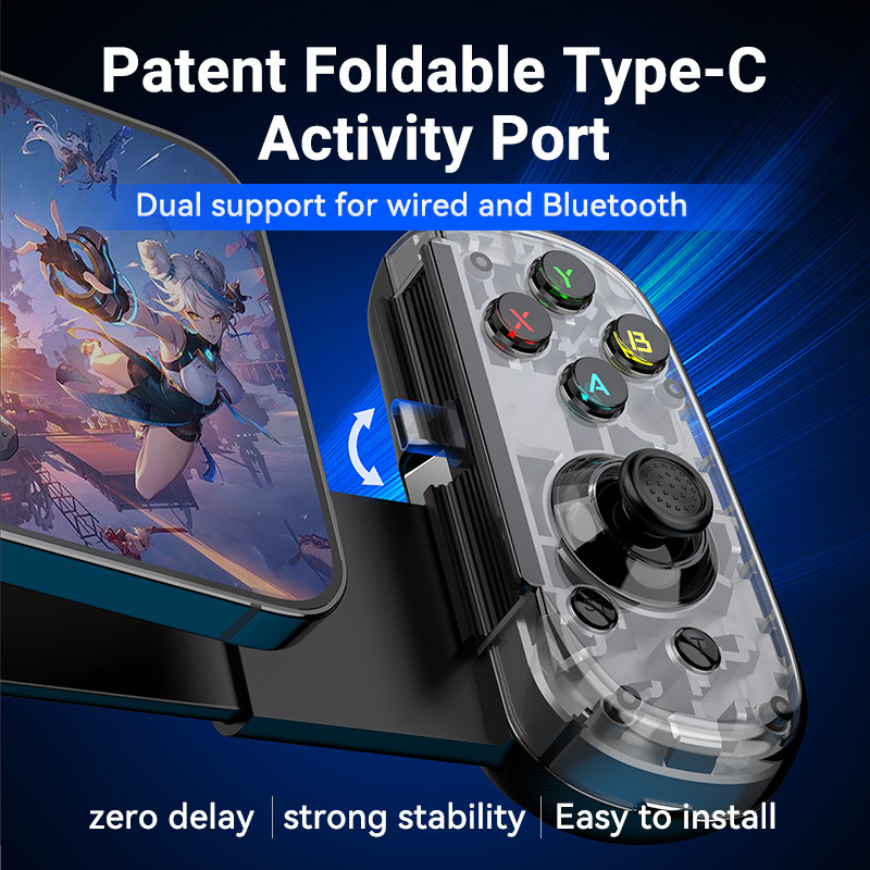 Source Factory Dual Hall Stretch Game Controller TYPE-C Direct Connect Bluetooth Dual Mode Mobile Phone Game Controller 2