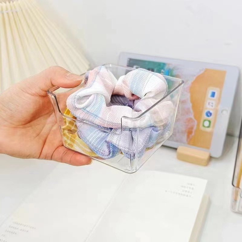 Joyería caja de almacenamiento joyería horquilla luz lujo almacenamiento dormitorio a prueba de polvo escritorio transparente almacenamiento organizador caja