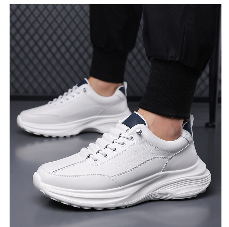Giày thể thao nam da lộn nhẹ đế mềm phong cách casual, gót 3–5 cm — H6609 màu trắng, H6609 màu đen chi tiết 17