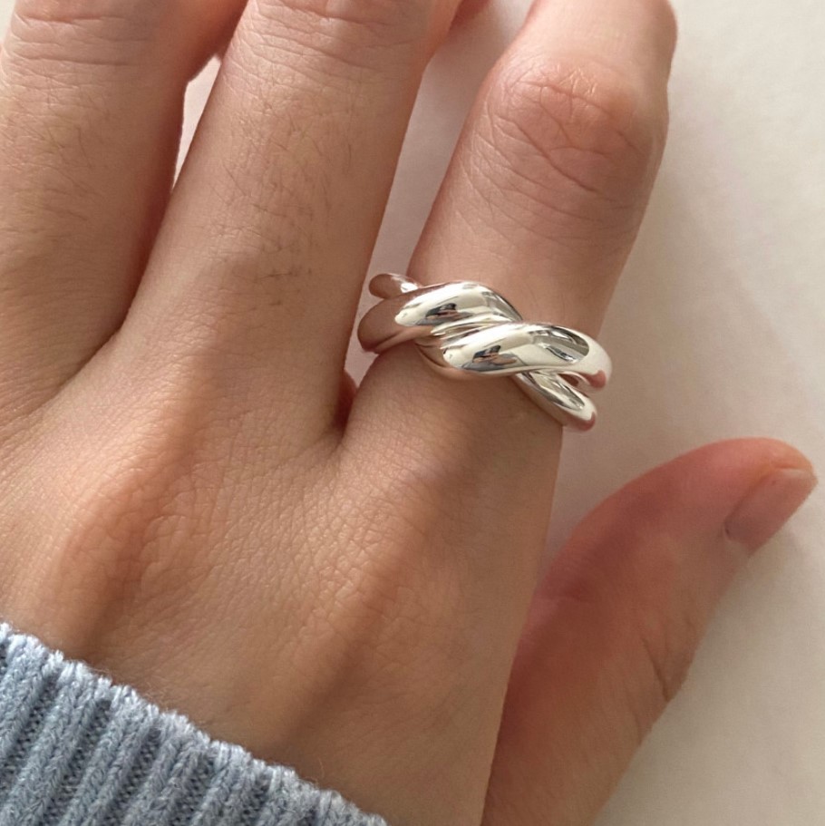 1 Piece Quantity 925 Sterling Silver Twist Rings