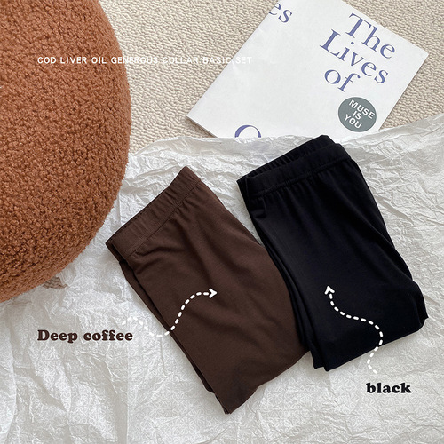 Autumn and winter thermal underwear, autumn clothes and long trousers set, generous collar, ballet style solid color inner top