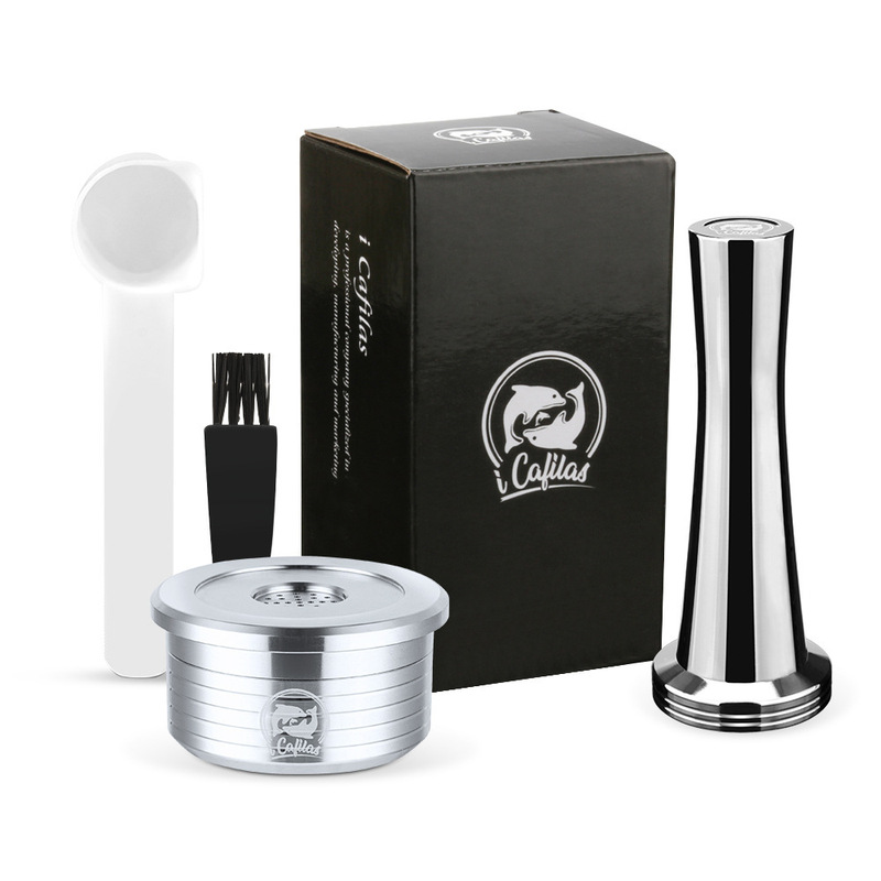 Icafilas Espresso Tamper Set La Lavasa Stainless Steel Capsule Espresso Powder Tool with Spoon and Brush