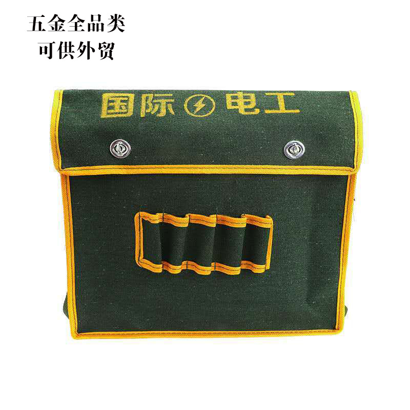 Bolsa de herramientas auténtica, lona gruesa, tamaño ampliado, nuevo modelo para técnicos de instalación, bolsa de almacenamiento resistente al desgaste para protección laboral, bolsa de electricista.