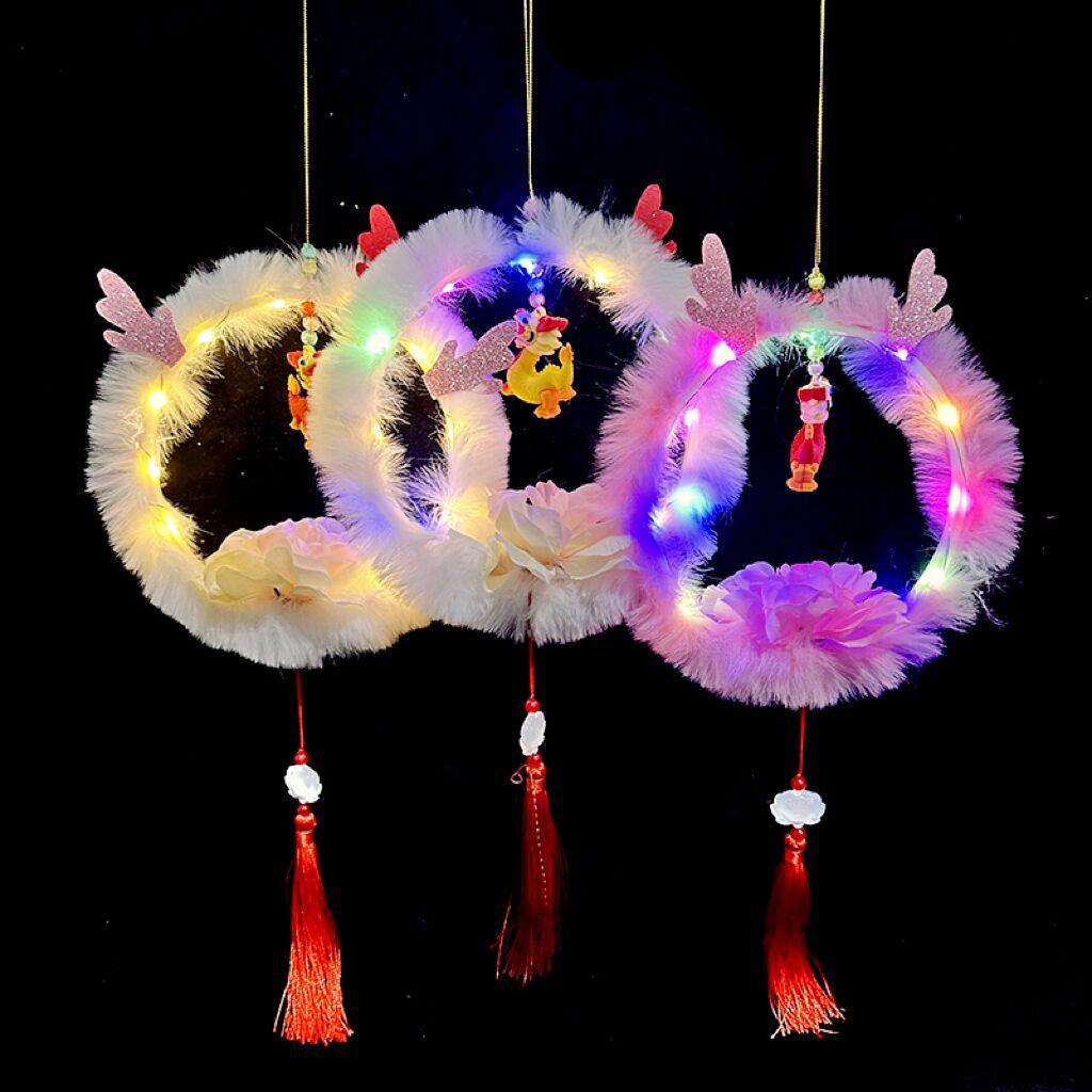 봉제 용 뿔 랜턴-혼합 머리