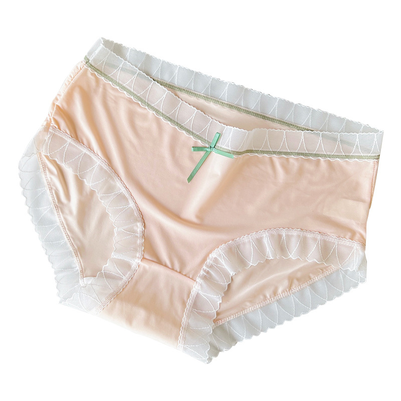 Verano ligero hielo damas sin marcas calzoncillos cómodos transpirables antibacterianos entrepierna de algodón mediana cintura desnuda sensación de pantalones de chicas image 6