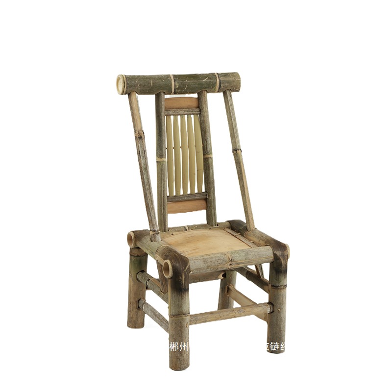 Fábrica directa silla de bambú silla de respaldo hecha a mano vieja silla de bambú tejido de caña silla casera pequeño taburete de bambú adulto bambú image 5