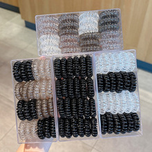 电话线发圈女小号细款韩国扎头发头绳简约发绳黑色皮筋电线圈头饰