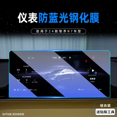 Models of Zhijie R7 Screen Tempered: Car interior film - 24-smart-world-r7-instrument-blu-ray-tempered-film