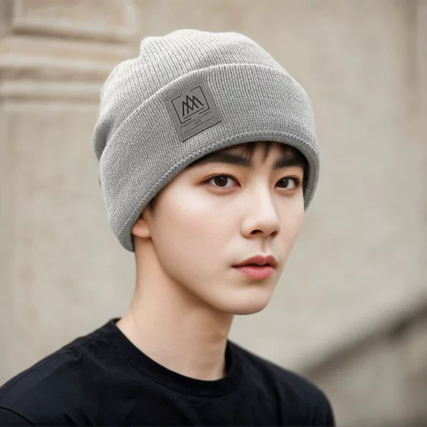 Foreign Trade Hat Men's Winter Windproof Cold-proof Warm Wool Knitted Hat Super Thick Thickened fleece-lined Baotou Cap Big Head