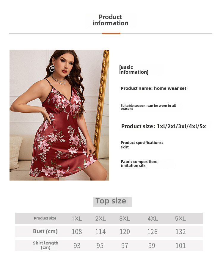 Jupe à bretelles transfrontalière européenne et américaine printemps et été 2023, chemise de nuit sexy en soie pour femmes, vêtements de maison en soie glacée_voghion.com