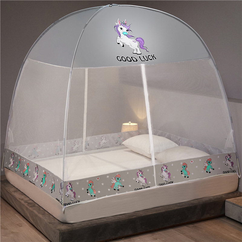 2023 nueva instalación-libre anti-Mosquito a prueba de polvo bolsa mongol impresa mosquitera dibujos animados anti-mosquito 1,5 m 1,2 m 1,8 M